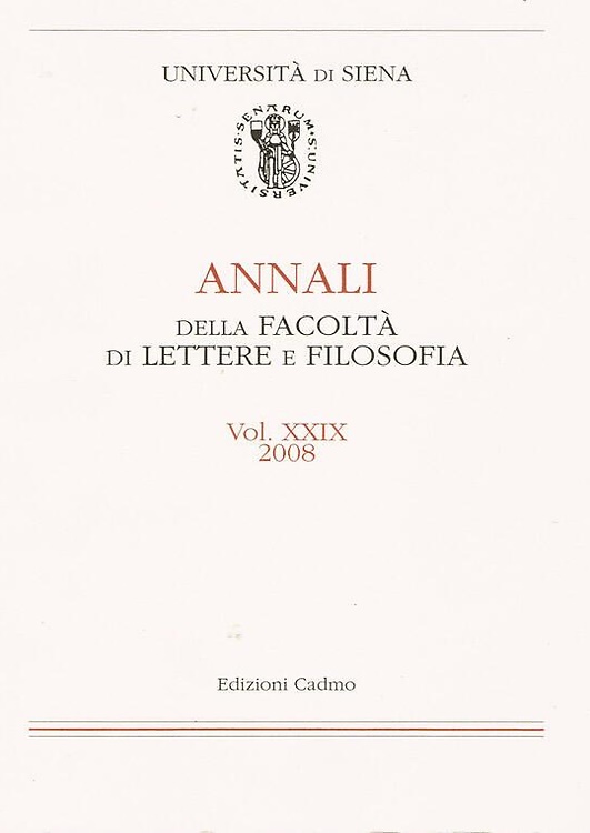 9788879233927-Annali della Facoltà di Lettere e Filosofia dell'Università di Siena, Volume XXI