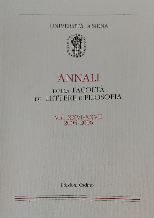 9798879233682-Annali della Facoltà di Lettere e Filosofia dell'Università di Siena, Volume XXV