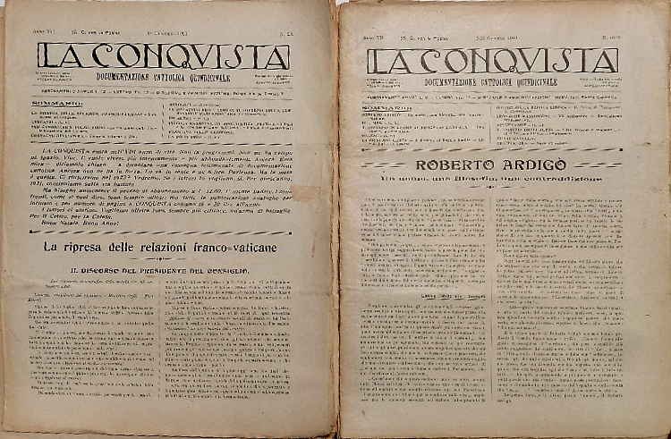 La conquista. Documentazione cattolica quindicinale.