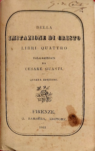 Della imitazione di Cristo.