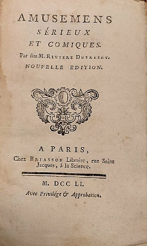 Amusemens sérieux et comiques.