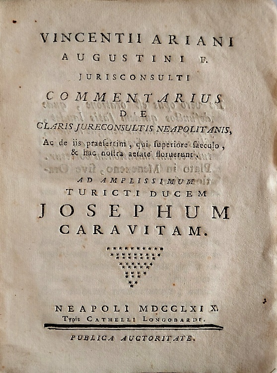 Commentarius de claris jureconsultis Neapolitanis, ac de iis praesertim, qui sup