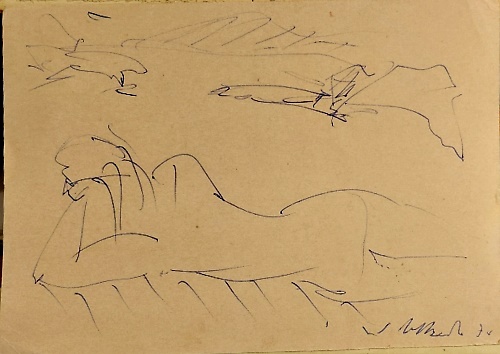 Disegno originale. Donne distese al mare.