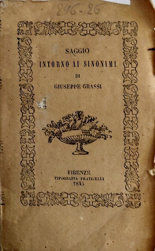 Saggio intorno ai sinonimi.