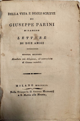 Della vita e degli scritti.