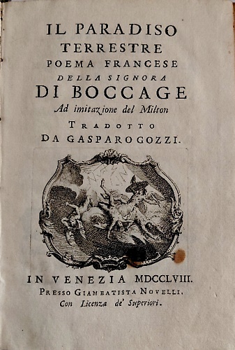 Il paradiso terrestre poema francese della signora Di Boccage ad imitazione del