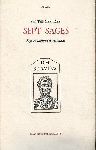 9782911059179-Sentences des sept sages. Septem sapientum sententiae.