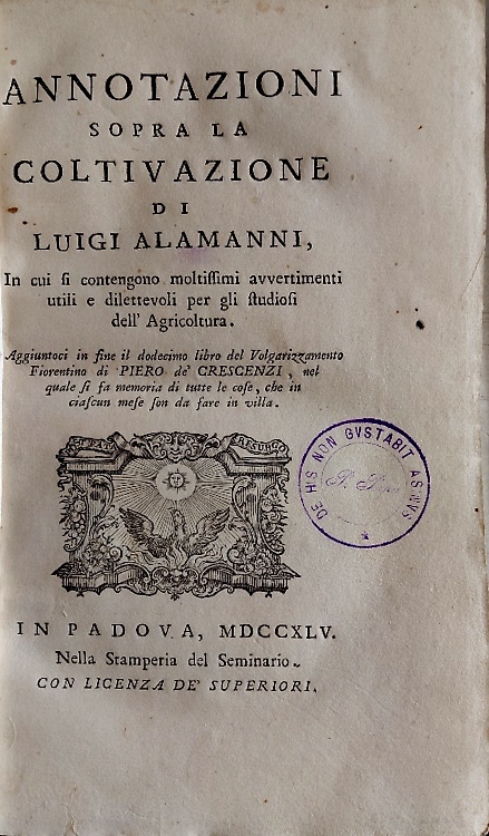 Annotazioni sopra la Coltivazione di Luigi Alamanni, in cui si contengono moltis
