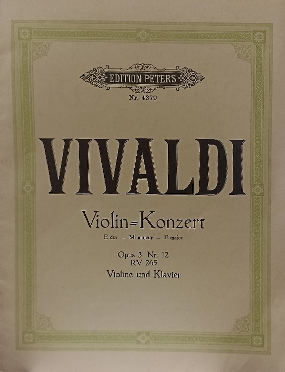 Konzert E Dur Opus 3 Nr.12. Violin und Klavier.