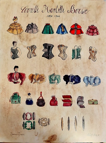 Corpetti, Mantelli, Borse 1870-1900.