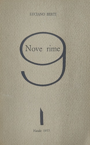 Nove rime (da fine settembre a metà novembre 1977).