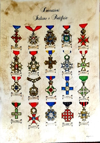 Decorazioni Italiane e Pontificie.
