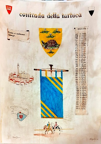 Palio di Siena.  Contrada della tartuca.