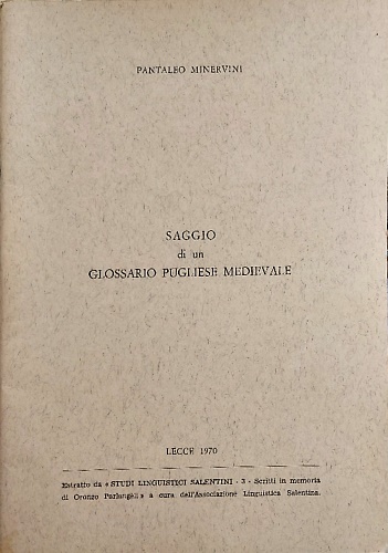 Saggio di un glossario pugliese medievale.