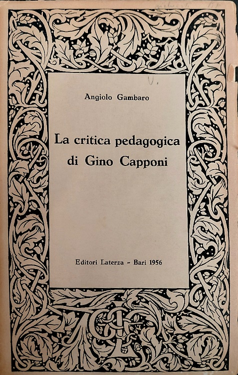 La critica pedagogica di Gino Capponi.