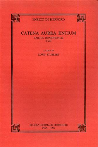 9788876421273-Catena aurea entium. Tabula quaestionem I-VII.