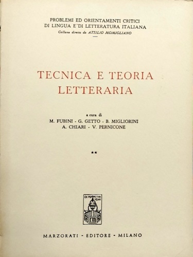 Tecnica e Teoria letteraria.