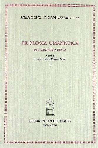 9788884550835-Filologia Umanista. Per Gianvito Resta.