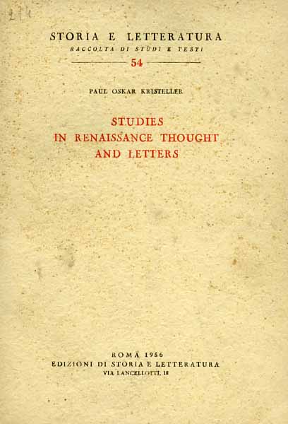 9788884983367-Studies in Renaissance thought and letters. Vol.I.