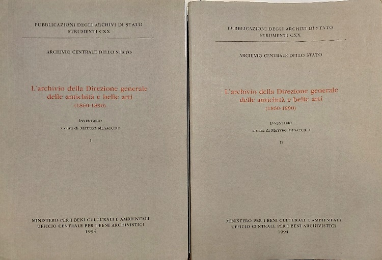 L'Archivio della Direzione Generale delle Antichità e Belle Arti (1860-1890).