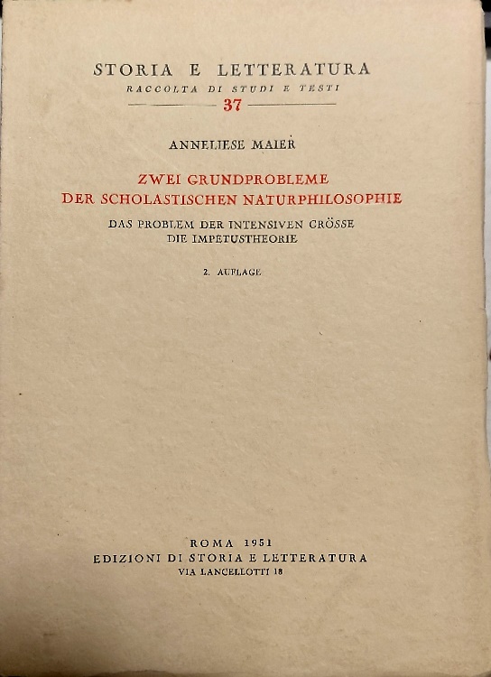Zwei grundprobleme der scholastischen Naturphilosophie das Problem der intensive