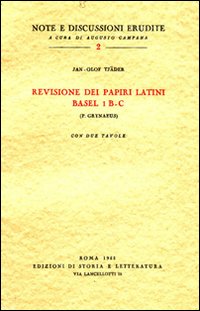 9788884986672-Revisione dei papiri latini Basel 1 B-C. (P.Grynaeus).