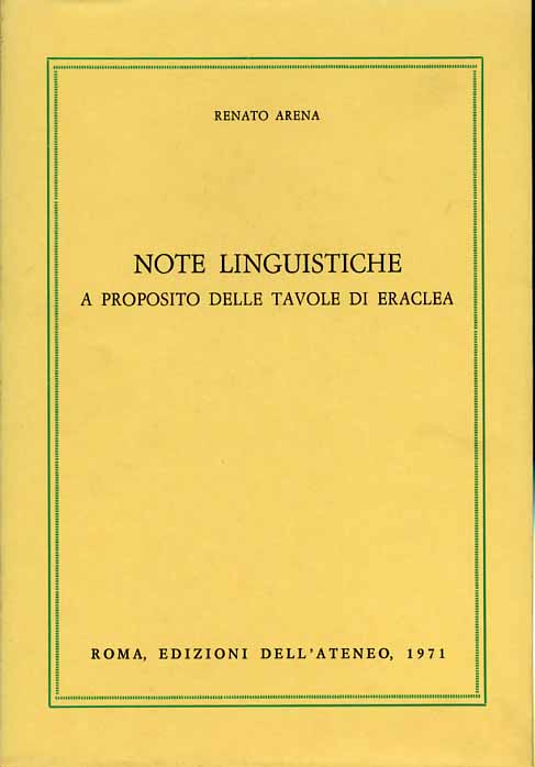 Note linguistiche a proposito delle tavole di Eraclea.