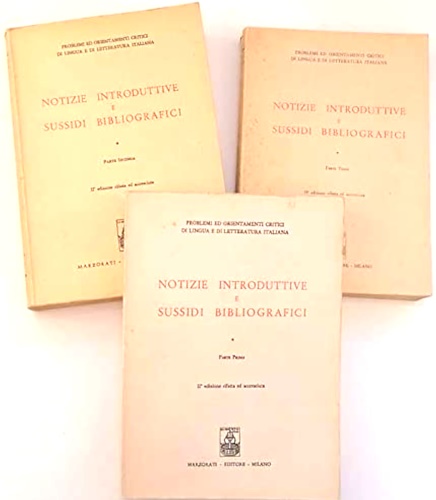 Notizie introduttive e sussidi bibliografici.