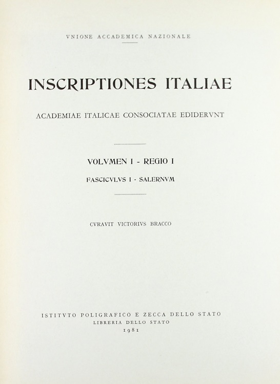 9788824030953-Salernum. Volumen I. Regio I. fascicolo I.