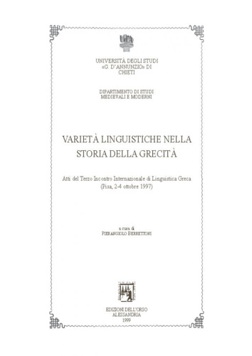 Varietà linguistiche nella storia della grecità.