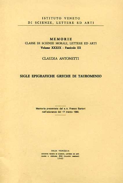 Sigle epigrafiche greche di Tauromenio.