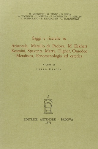 9788884554178-Saggi e ricerche su: Aristotele, Marsilio da Padova, M.Eckhart, Rosmini, Spavent