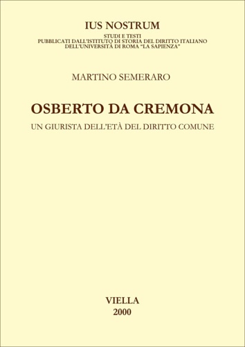 9788883340178-Osberto da Cremona. Un giurista dell'età del diritto comune.