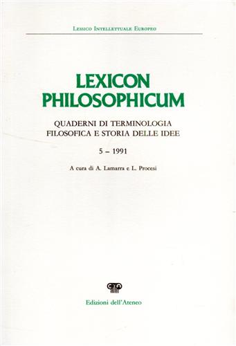 9788884760395-Lexicon philosophicum. N.5, 1991.