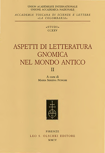 9788822254009-Aspetti di letteratura gnomica nel mondo antico. II.