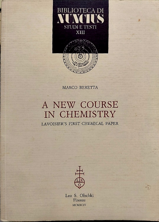 9788822241771-A new Course in Chemistry. Lavoisier's first chemical Paper.